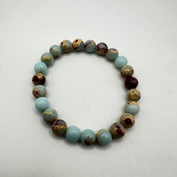 Stunning 8mm Blue Imperial Jasper, stretchy bracelet! - Picture 11 of 11